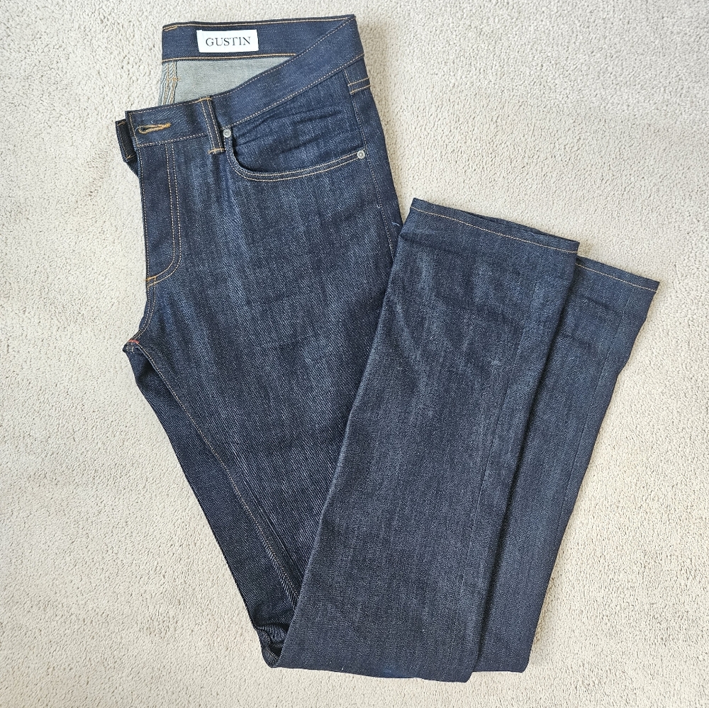 GUSTIN Men's Blue Jeans RN 116699 Slim Fit Size 35